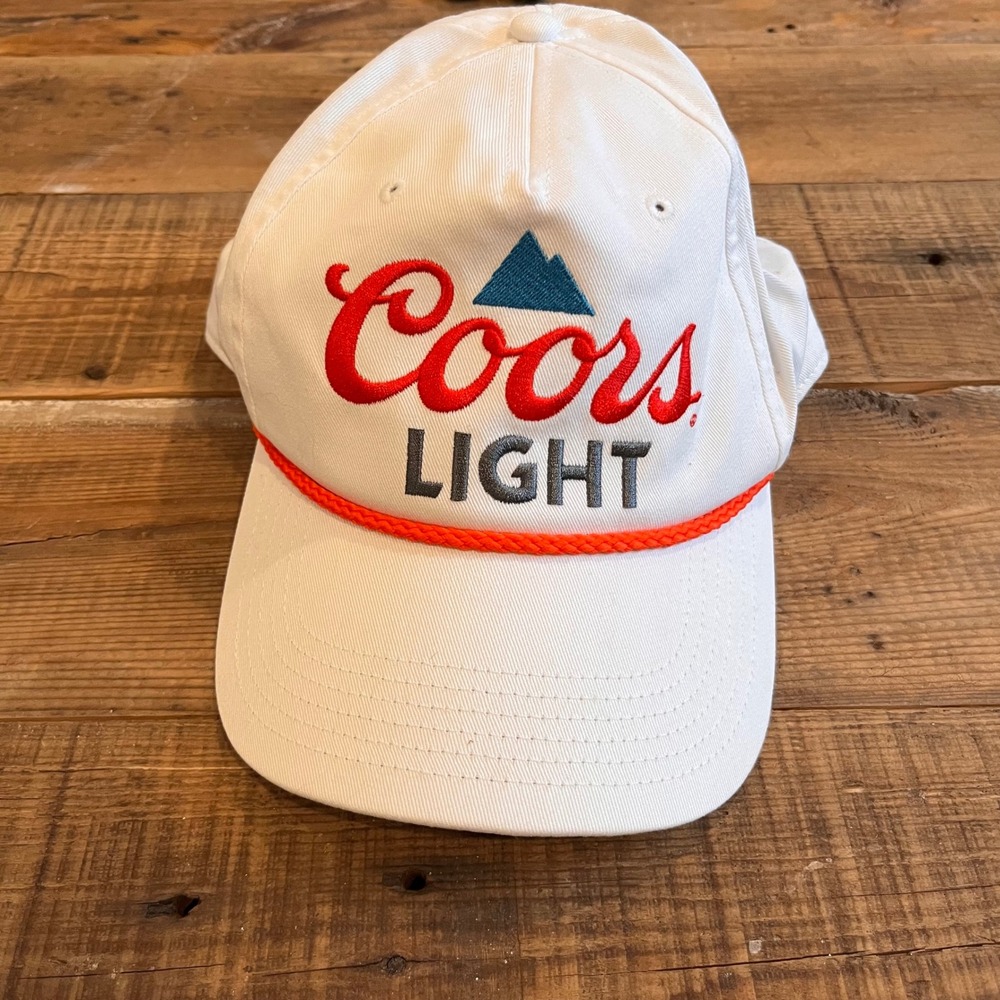 Coors Light White Rope Hat Embroidered Logo Snapback Cap 2024 Mad Engine